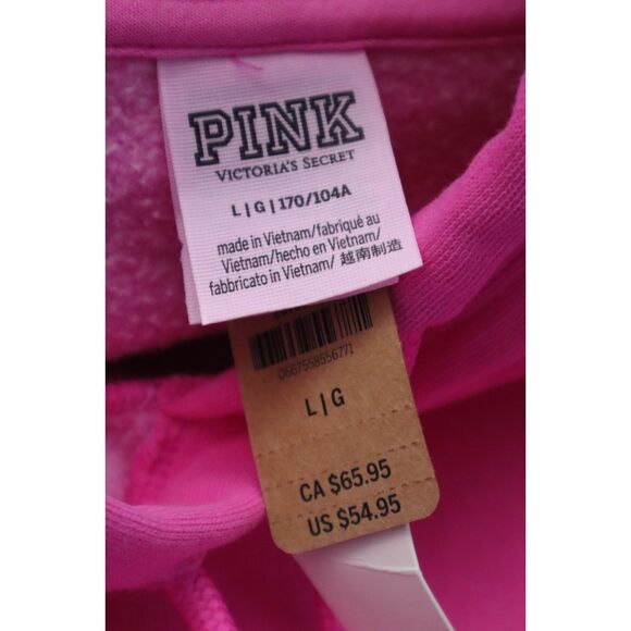 PINK x Victoria's Secret 11229322 WMN Sz L Pink Premium Fleece Oversized Hoodie - Picture 3 of 13